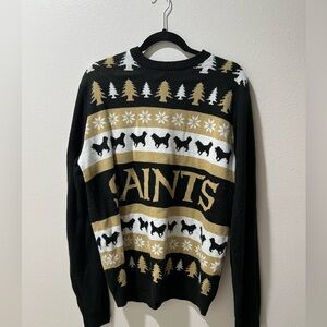 Saints Black and Gold Men's Holiday Christmas Sweater, size XL, GUC, Nola, NFL